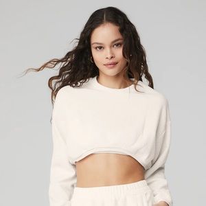 ALO Yoga Cropped Tailored Crew Neck Sz XS